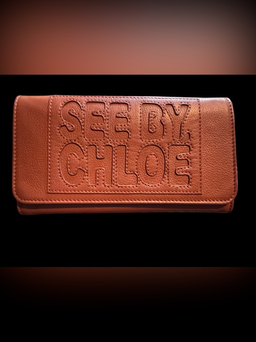 See By Chloe Brown Embossed Leather Wallet